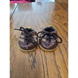 Build A Bear Brown Tan Tennis Shoes Sneakers for Plush BABW Stripes Laces